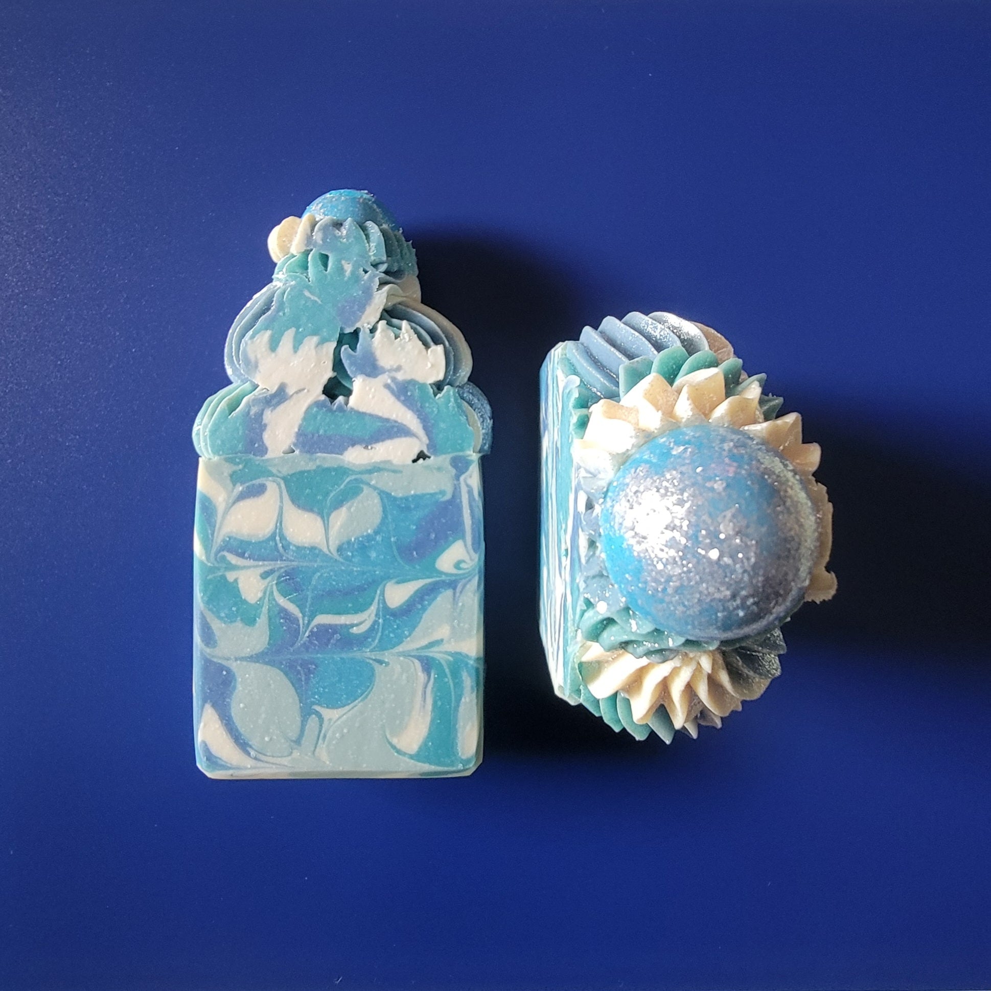 blue girl frosted soap bar moisturizing brightening soap