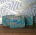 Dream Artisan Soap Bar showing handcrafted texture and unique color swirls.