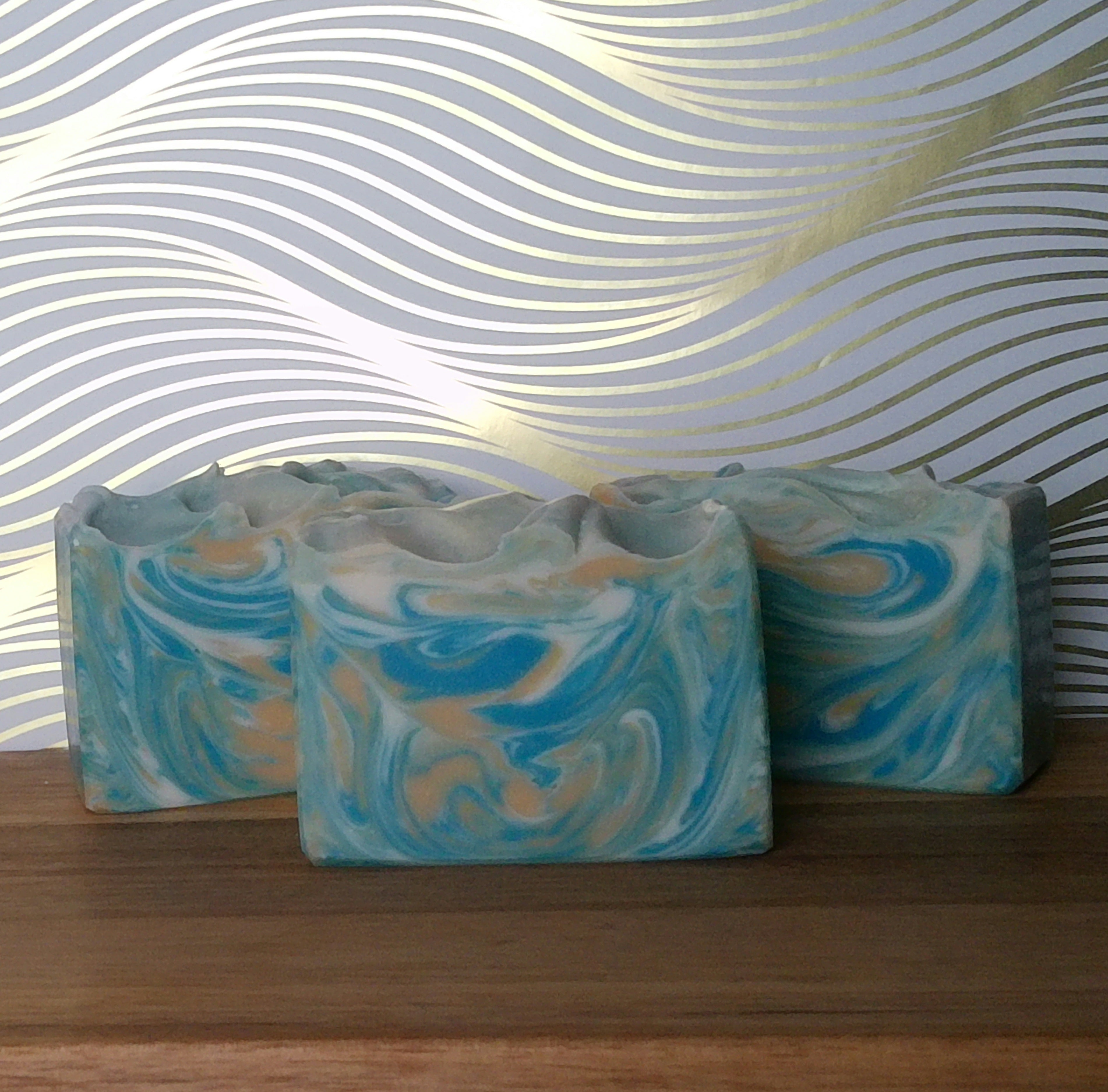 Dream Artisan Soap Bar showing handcrafted texture and unique color swirls.